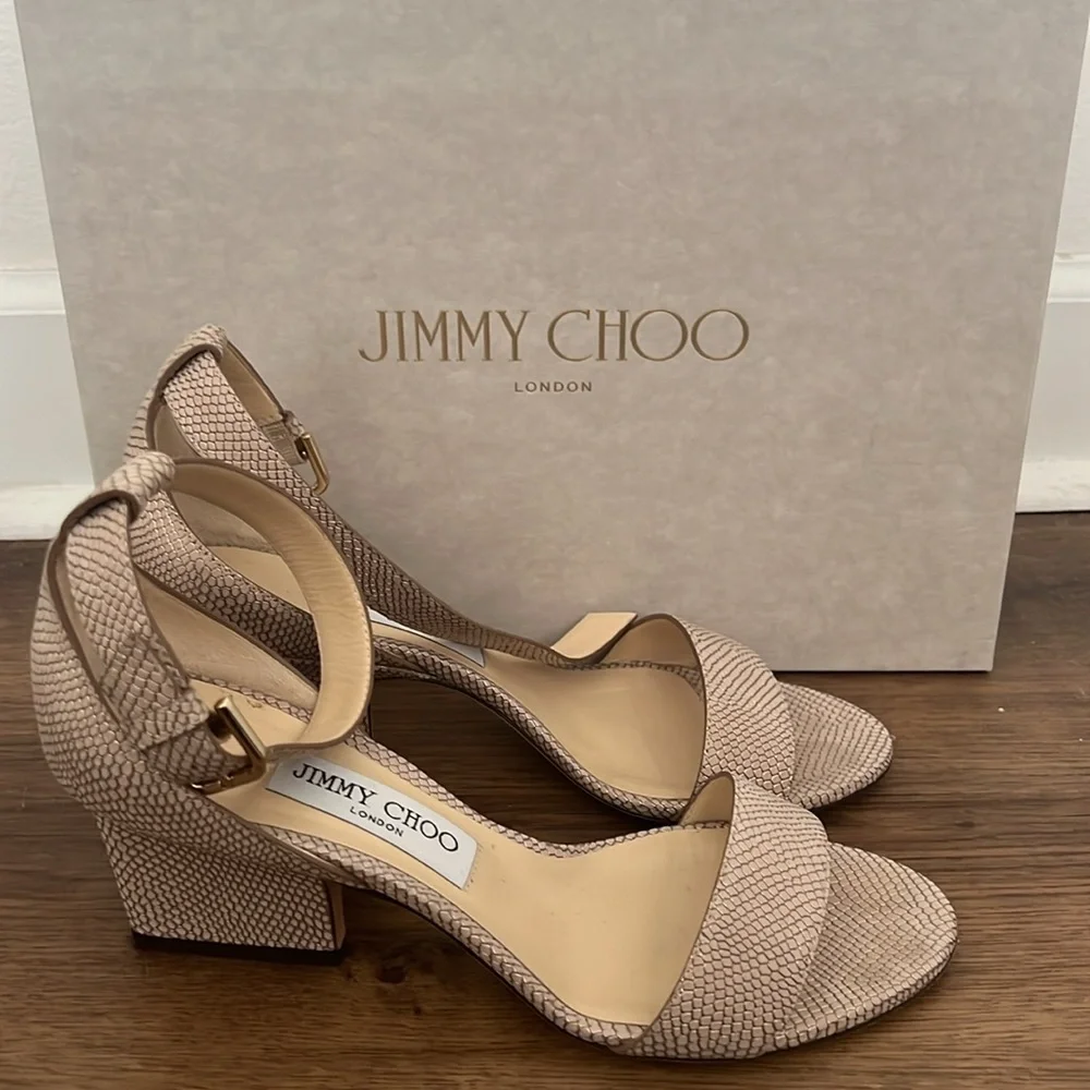 Jimmy Choo Edina 37.5 Nude - Picture 1 of 7